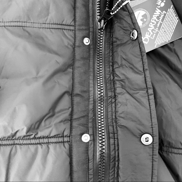 Men’s Warm Winter Hooded Jacket. Hoodie and Faux Feather Removable. Black - Picture 7 of 16